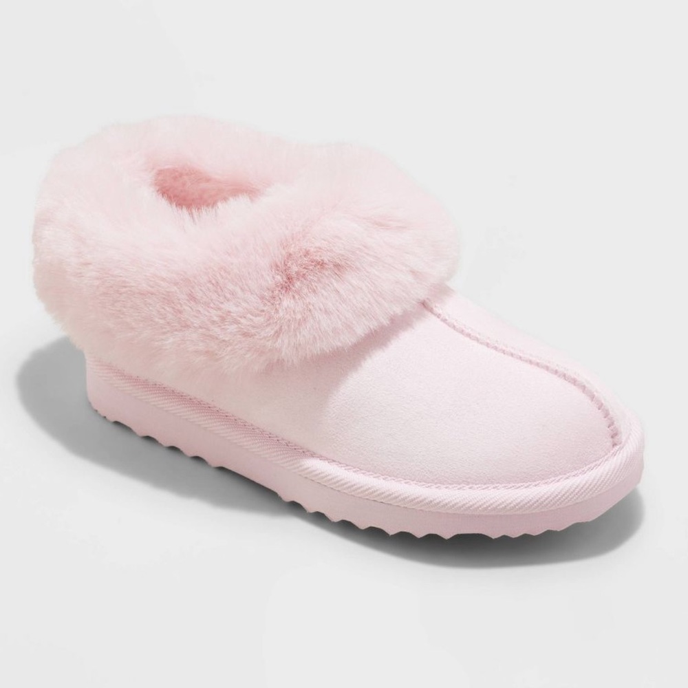 CAT & JACK - Kids Lizzie Faux Fur Cuff Bootie Slippers.